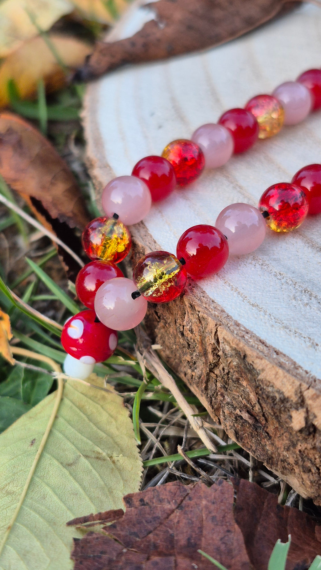 Collier "Feuillage rouge"