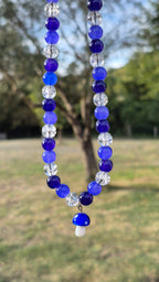 Collier champignon bleu