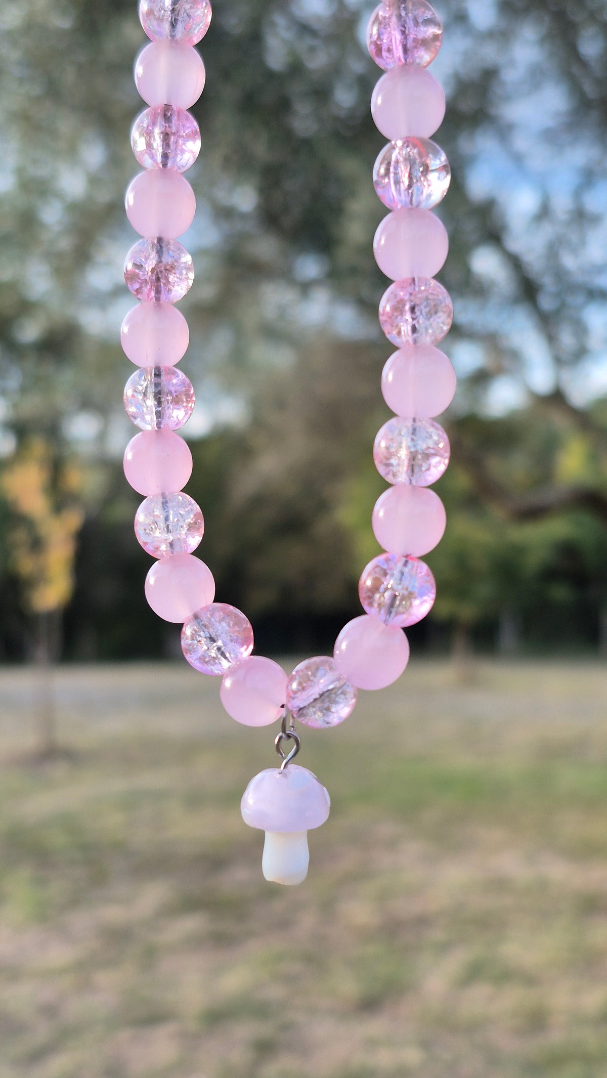 Collier rose paillette