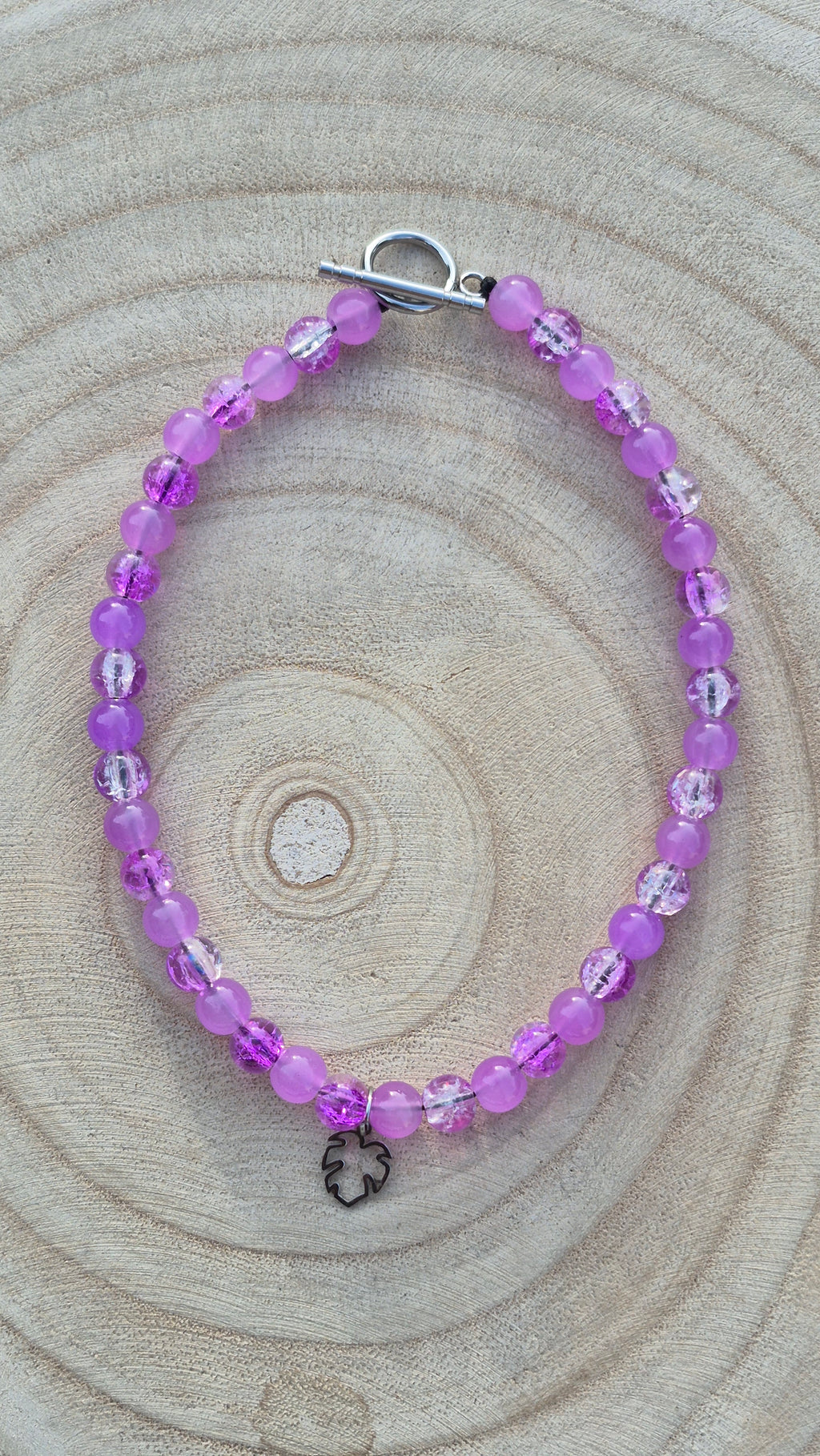 Collier violet paillette