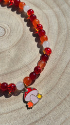 Collier Champignon-Feuilles