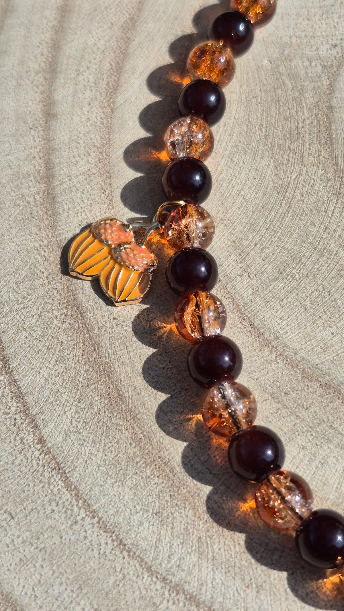 Collier Feuilles et Gland