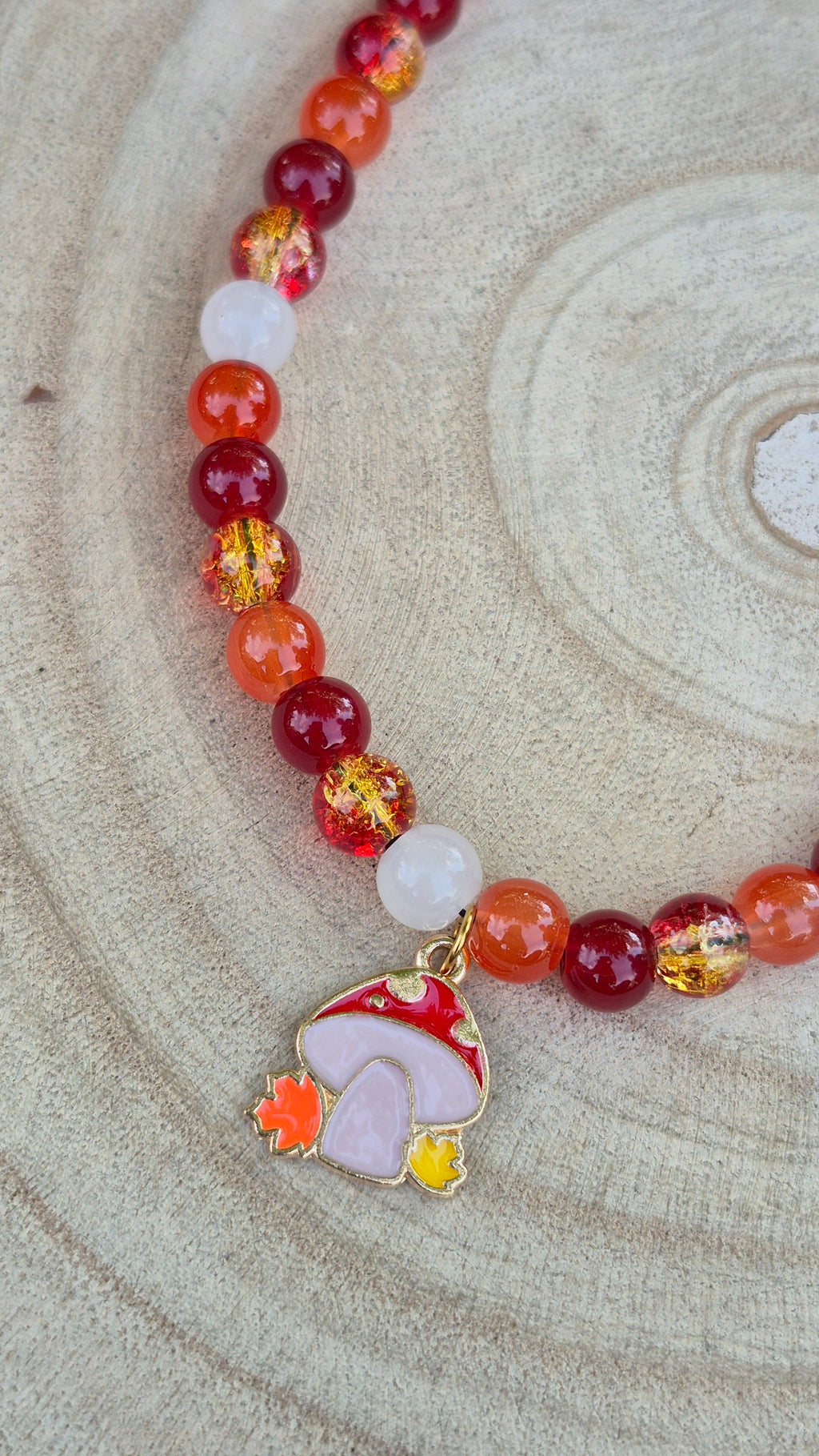 Collier Champignon-Feuilles