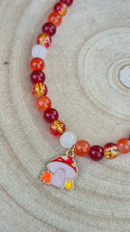 Collier Champignon-Feuilles