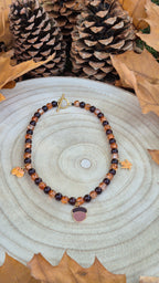 Collier Feuilles et Gland