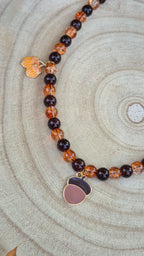 Collier Feuilles et Gland