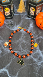 Collier Halloween Orange et Noir