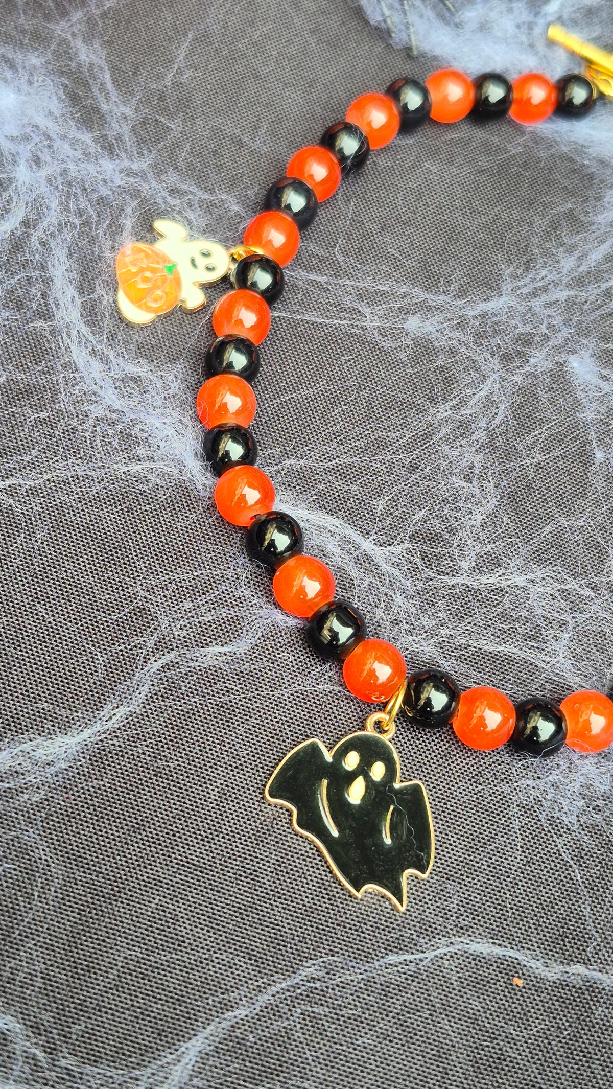 Collier Halloween Orange et Noir