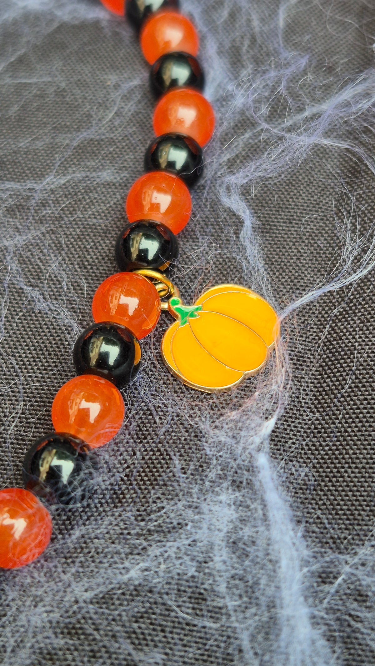 Collier Halloween Orange et Noir