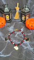 Collier Halloween Fantômes rouge et noir