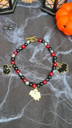 Collier Halloween Fantômes rouge et noir