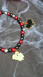 Collier Halloween Fantômes rouge et noir