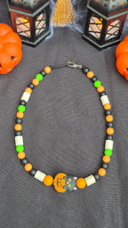 Collier Citrouille et Chat noir